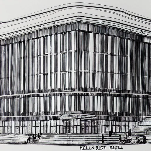 Prompt: Palast der Republik in Berlin, architectural drawing