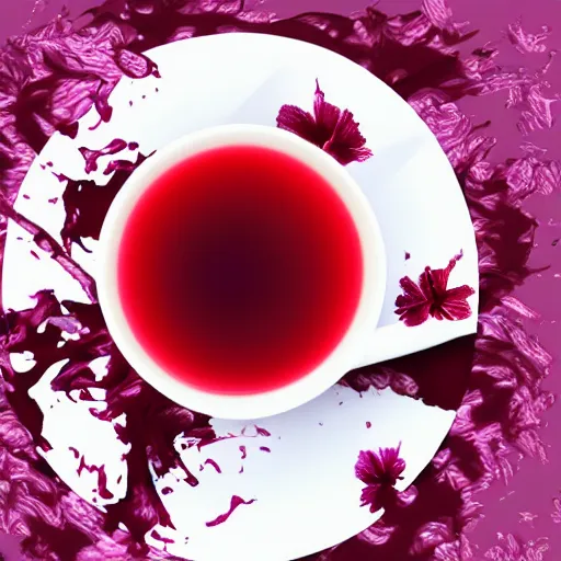 Image similar to hibiscus tea, digital art, trending on artstation,