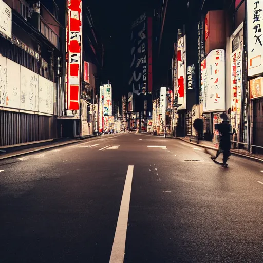 Prompt: overexposure photograph of the streets of Tokyo at night, 8k