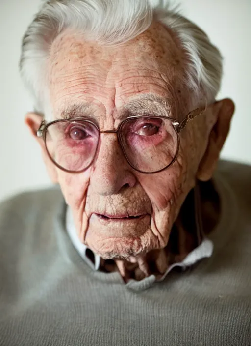 Image similar to DSLR photo portrait still of 90 year old age 90 James Dean at age 90!!!, 85mm f1.8