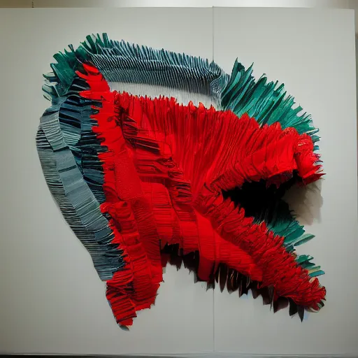 Image similar to Ferrari made of tissue paper, tissue paper art, maya freelon