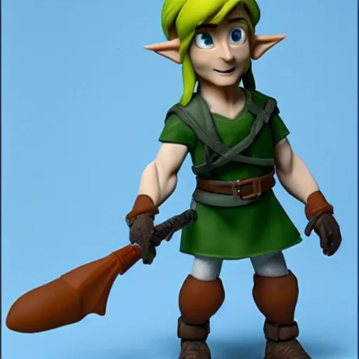 Image similar to a small silicone toy of link, 4 k, realistic, silicone art.