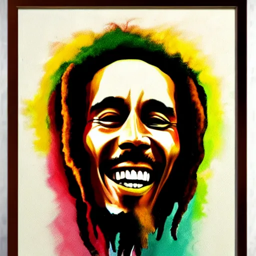 Image similar to Bob Marley, black velvet painting, deep colors, high details, photrealistic, trending on artstation, deviant art,