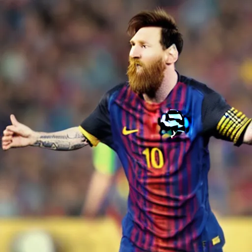 Image similar to lionel messi as the flash explosion of lighting