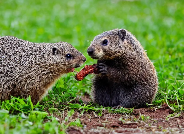 Image similar to groundhog eating a worm