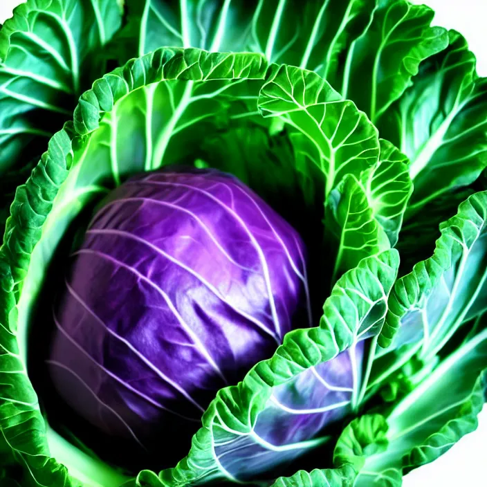 Prompt: high quality 3 d render very cute cabbage! highly detailed, unreal engine cinematic smooth, moody purple light, low angle, uhd 8 k, sharp focus