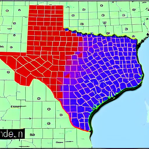 Image similar to topographic map of texas interstates. copyright rand