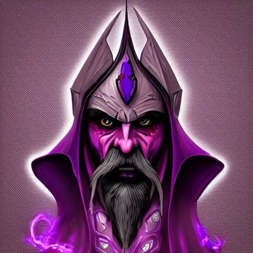 Image similar to purple evil wizard, trending on artstation