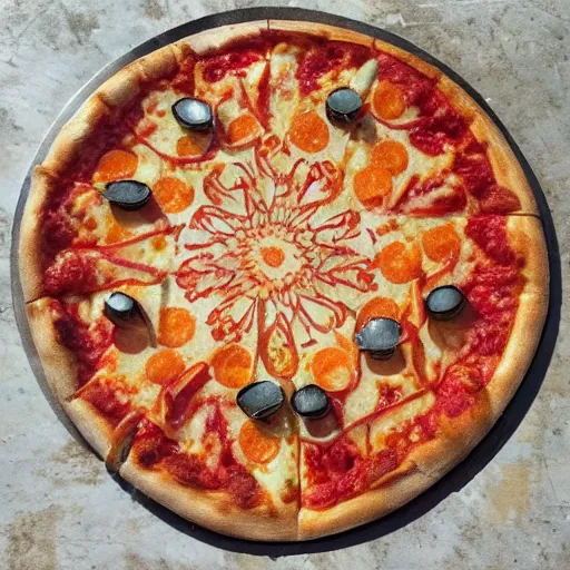 Prompt: pizza mandala