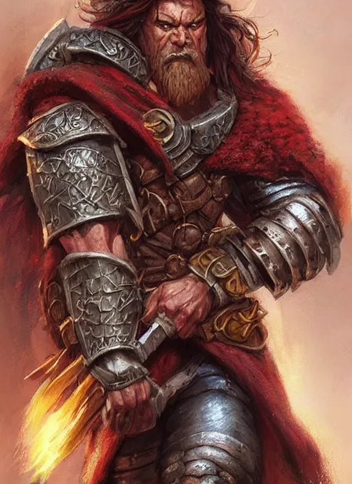 Image similar to barbarian, ultra detailed fantasy, dndbeyond, bright, colourful, realistic, dnd character portrait, full body, pathfinder, pinterest, art by ralph horsley, dnd, rpg, lotr game design fanart by concept art, behance hd, artstation, deviantart, hdr render in unreal engine 5
