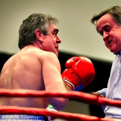 Image similar to Gordon Brown in a boxing match with David Cameron