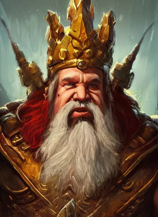 Prompt: dwarven king wearing crown, ultra detailed fantasy, dndbeyond, bright, colourful, realistic, dnd character portrait, full body, pathfinder, pinterest, art by ralph horsley, dnd, rpg, lotr game design fanart by concept art, behance hd, artstation, deviantart, hdr render in unreal engine 5