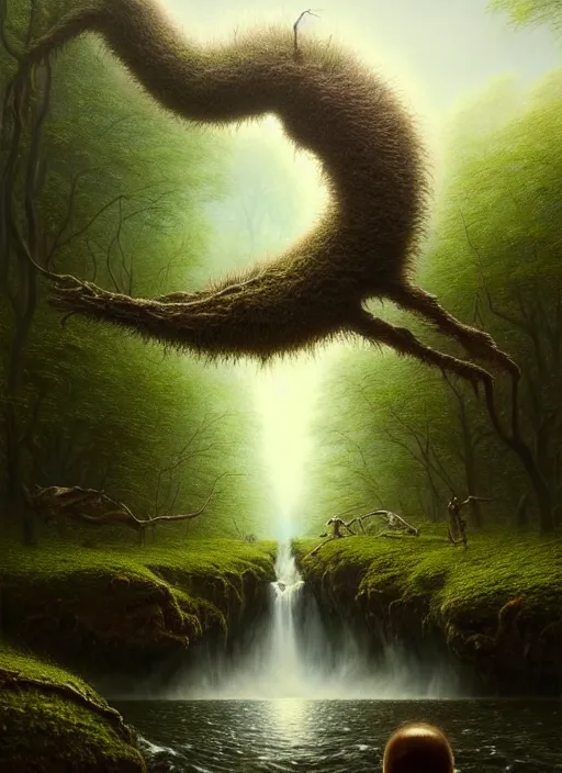 Image similar to a hyper-detailed 3d render like a Oil painting of Nature witnessing itself through all beings, all life, surrealism!!!!! surreal concept art, lifelike, photorealistic, digital painting, aesthetic, smooth, sharp focus, Artstation HD, by Greg Rutkowski, Chris Tulloch McCabe, Valentina Remenar and Asher Duran,