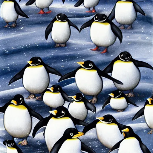 Image similar to Convention of penguins by Yoshita Amano