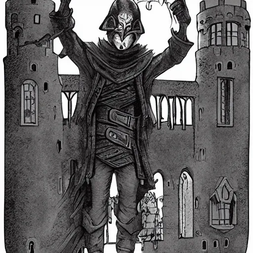 Image similar to a raven rogue in a castle. r / oldschoolfantasy