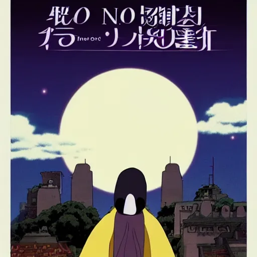 Image similar to no - face in the night made by studio ghibli ( ( ( purple ) ) ), ( ( lighting ) ), 8 k, smooth, high details, high qualitt,