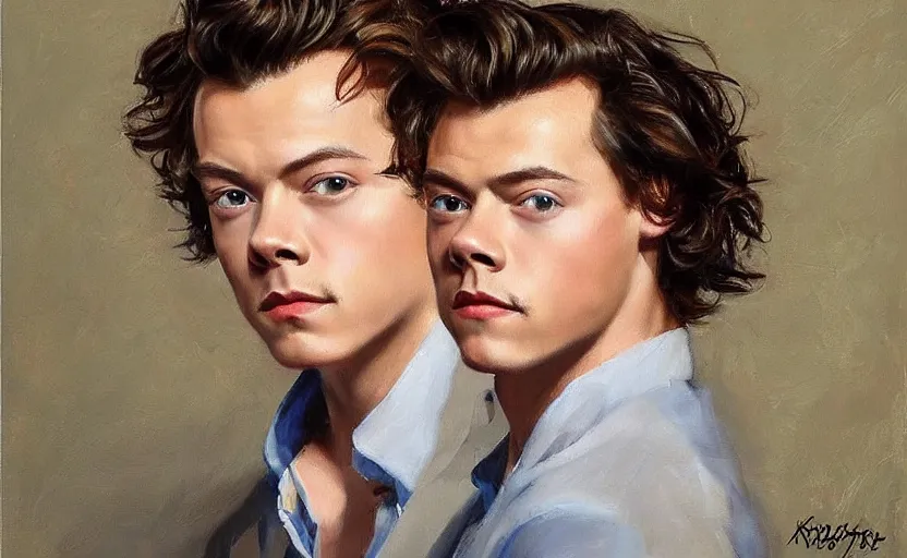 Image similar to Harry Styles. By Konstantin Razumov, highly detailded