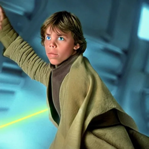 Prompt: a still from the movie star wars the empire strikes back, starring christian bale as luke skywalker