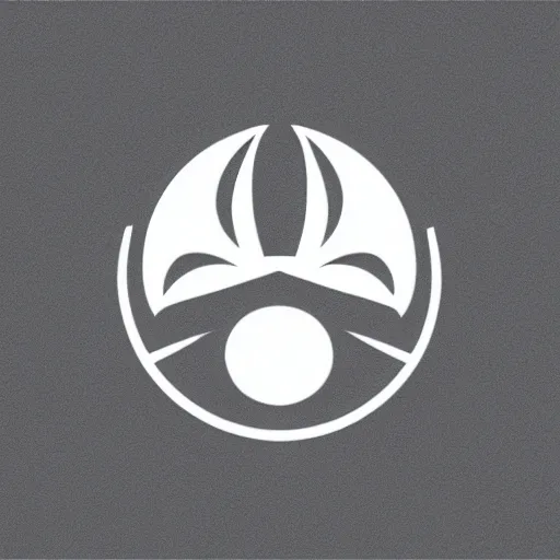 Prompt: hyper minimalist insignia logo of a utopian future faction ruled by dragons