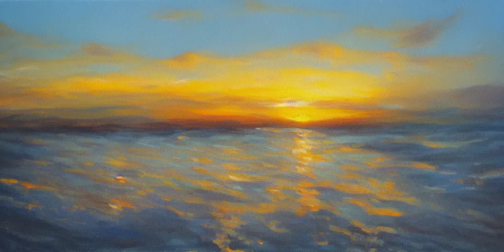 Image similar to Sunset, oil painting