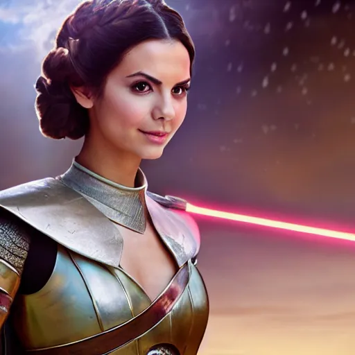 Image similar to victoria justice as princess padme in star wars episode 3, 8 k resolution, cinematic lighting, anatomically correct