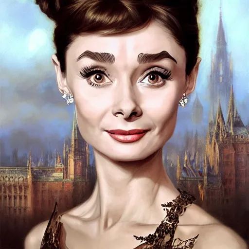 Image similar to audrey hepburn in an epic victorian novel, various backgrounds, intricate, elegant, highly detailed, digital painting, artstation, matte, illustration, art by artgerm, greg rutkowski, loish, rhads, ferdinand knab, makoto shinkai, lois van baarle, ilya kuvshinov, rossdraws, tom bagshaw