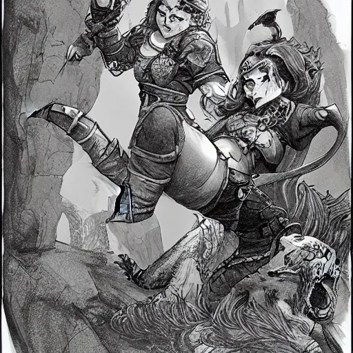 Image similar to D&D art of a female halfling rogue with hairy feet, riding on top of a panther through waterdeep, sunny afternoon