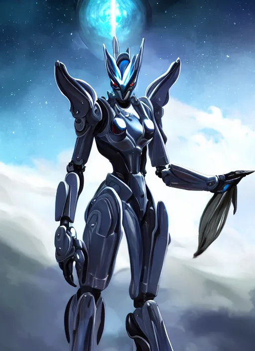 Image similar to cinematic shot, cosmic sized perfectly proportioned stunning beautiful anthropomorphic robot mecha female dragon, space background, larger than galaxies, holding milky way in hands, sleek silver armor, epic proportions, epic size, epic scale, ultra detailed digital art, furry art, macro art, dragon art, giantess art, warframe fanart, furaffinity, deviantart