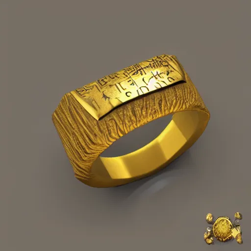 Image similar to the ring from lord if the rings with an imprinted ruler, cm scale imprinted on the inside of the ring, one ring to rule them all, highly detailed, 8 k, trending on artstation, mystic, rpg artwork