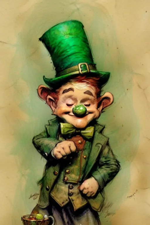 Image similar to ( ( ( ( ( 1 9 5 0 s leprechaun. muted colors. ) ) ) ) ) by jean - baptiste monge!!!!!!!!!!!!!!!!!!!!!!!!!!!!!!