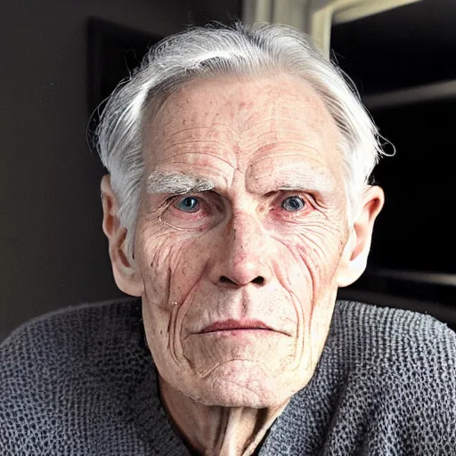 Image similar to A photograph of old Jerma985 in his eighties who looks like Jerma985 wearing a sweater in the 2010s, Jerma985, looks like Jerma985, taken in the late 2010s, taken on a 2010s Camera, realistic, hyperrealistic, very realistic, highly detailed, very detailed, extremely detailed, detailed, digital art, trending on artstation, headshot and bodyshot