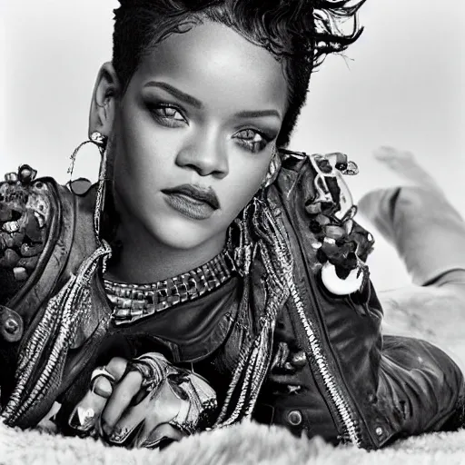 Prompt: Rihanna, high detail, photography by Annie Leibovitz