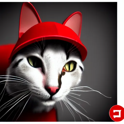 Image similar to photorealistic Cat in red hat