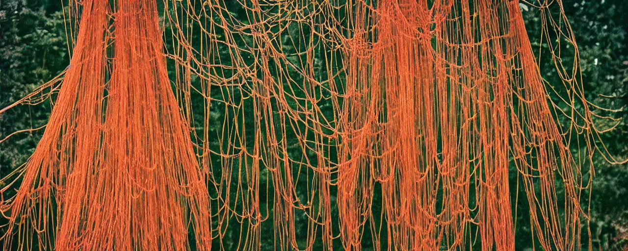 Image similar to a spaghetti tree, canon 5 0 mm, in the style wes anderson, kodachrome