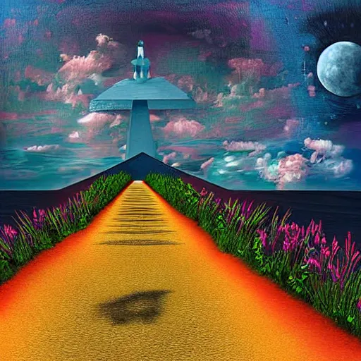 Prompt: pathways and philanthropy, digital art, surrealistic