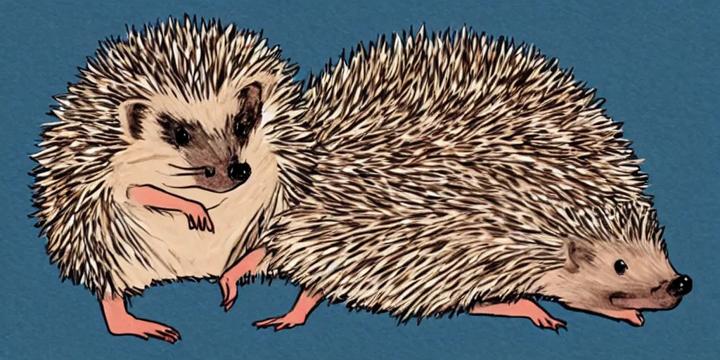 Prompt: a hedgehog in the style of steph kellet