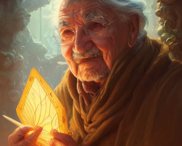 Image similar to old engineer, pepe mujica, deep focus, d & d, fantasy, intricate, elegant, highly detailed, digital painting, artstation, concept art, matte, sharp focus, illustration, hearthstone, art by artgerm and greg rutkowski and alphonse mucha