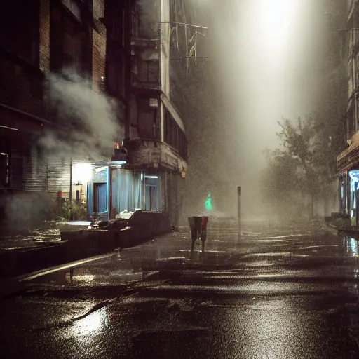 cramped ramshackle city in the tropical rain ,at dusk, | Stable ...