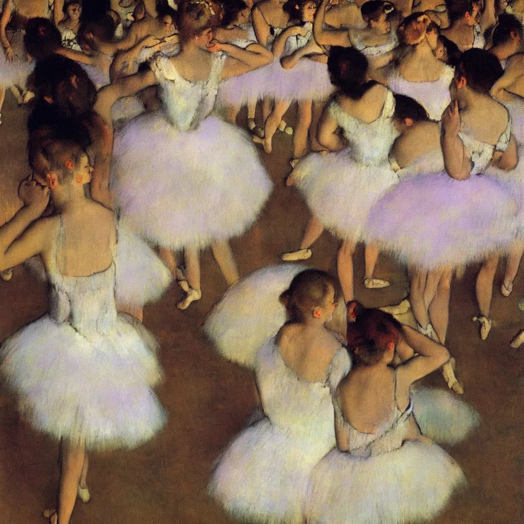 Prompt: NOT ENOUGH BALLERINAS by degas,