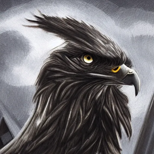 Image similar to A extremely high detail eagle wearing high detail night vision goggles, on a big church, sharp claws, cloudy, midnight, smoke, ultra high detail digital art, trending on Artstation