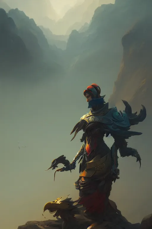 Prompt: 🦅🤖, extremely detailed digital painting, in the style of fenghua zhong and ruan jia and jeremy lipking and peter mohrbacher, mystical colors, rim light, beautiful lighting, 8 k, stunning scene, raytracing, octane, trending on artstation