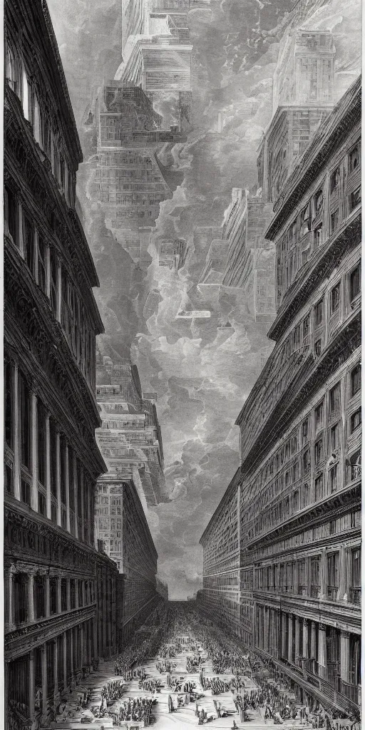 Prompt: nyc by giovanni battista piranesi