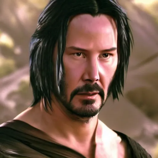 Image similar to Keanu Reeves as Avatar 4K quality super realistic