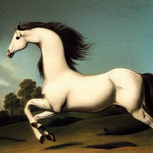 Prompt: a galloping horse by george stubbs and john audubon