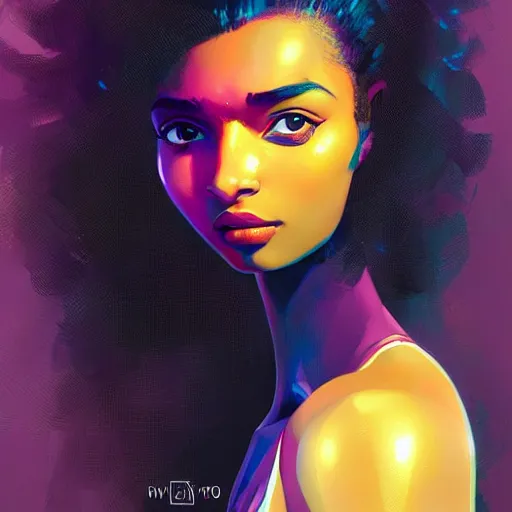 Prompt: electric yara shahidi, cute - fine - face, pretty face, oil slick hair, realistic shaded perfect face, extremely fine details, realistic shaded lighting, dynamic background, poster by by ilya kuvshinov katsuhiro otomo, magali villeneuve, artgerm, jeremy lipkin and michael garmash and rob rey