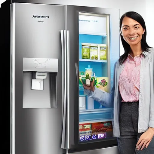 Prompt: among us on smart fridge