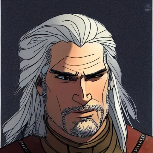 Image similar to geralt of rivia by glen keane