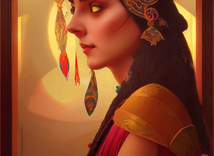 Image similar to photography of jamini roy, female deep focus, d & d, fantasy, intricate, elegant, highly detailed, digital painting, artstation, concept art, matte, sharp focus, illustration, hearthstone, art by artgerm and greg rutkowski and alphonse mucha