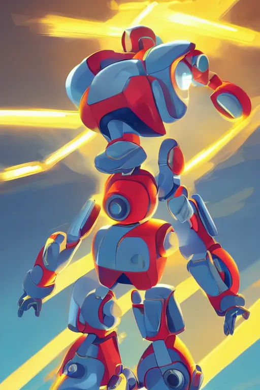 Image similar to metabots medabots medarotto medarot robot minimalist comics, behance hd by jesper ejsing, by rhads, makoto shinkai and lois van baarle, ilya kuvshinov, rossdraws global illumination ray tracing hdr radiating a glowing aura