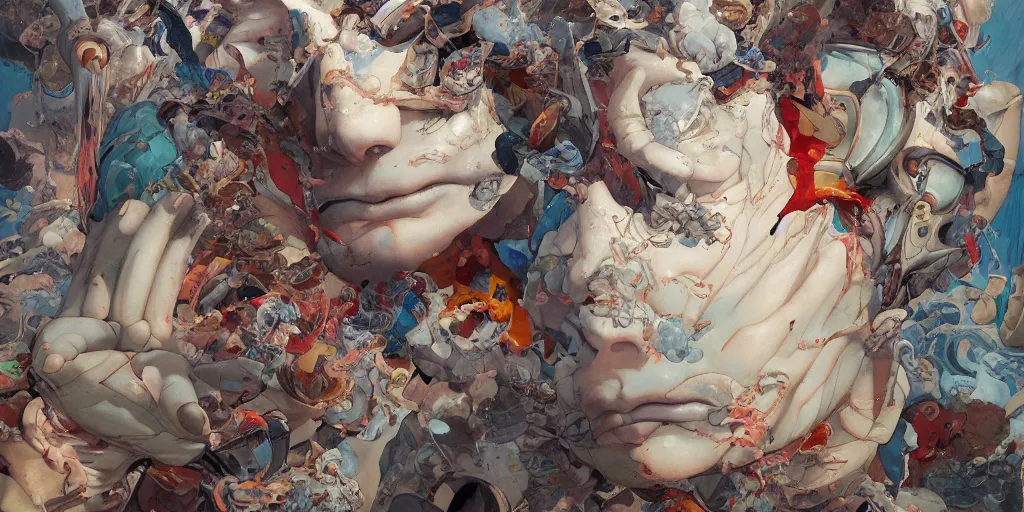 Prompt: monumental paiting soft light by james jean and katsuhiro otomo and erik jones, inspired by akira anime, smooth face feature, intricate oil painting, high detail illustration, sharp high detail, manga and anime 1 9 9 9